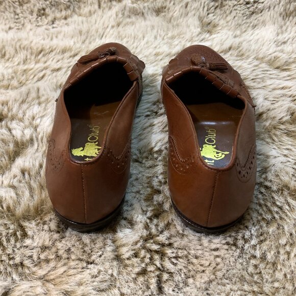 VINTAGE Hunt Club Brown Leather Kiltie Tassel Loafers Womens Size 7W - Picture 3 of 8